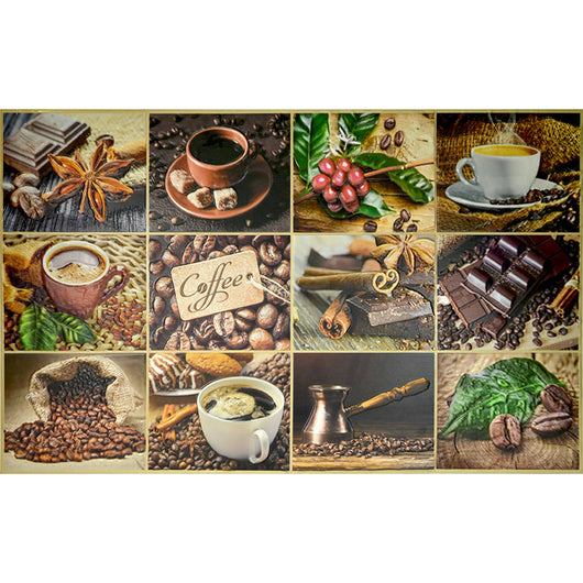 Pannelli 3D Rivestimento a parete in PVC a rilievo realistici parato di design COFFEE AND CHOCOLATE