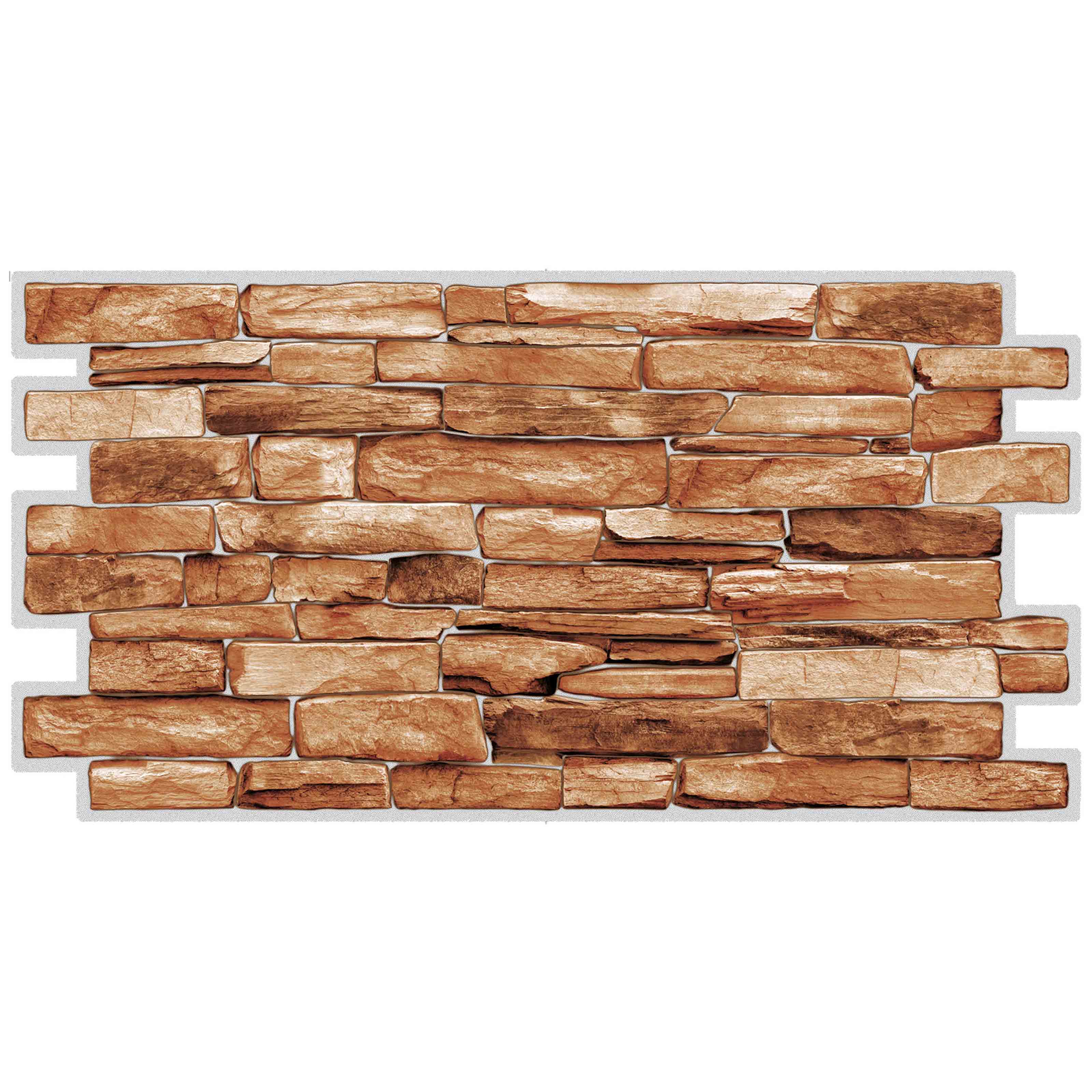 Pannelli 3D Rivestimento a parete in PVC effetto LASTRE DI PIETRA ROSSE Realistici e isolanti.