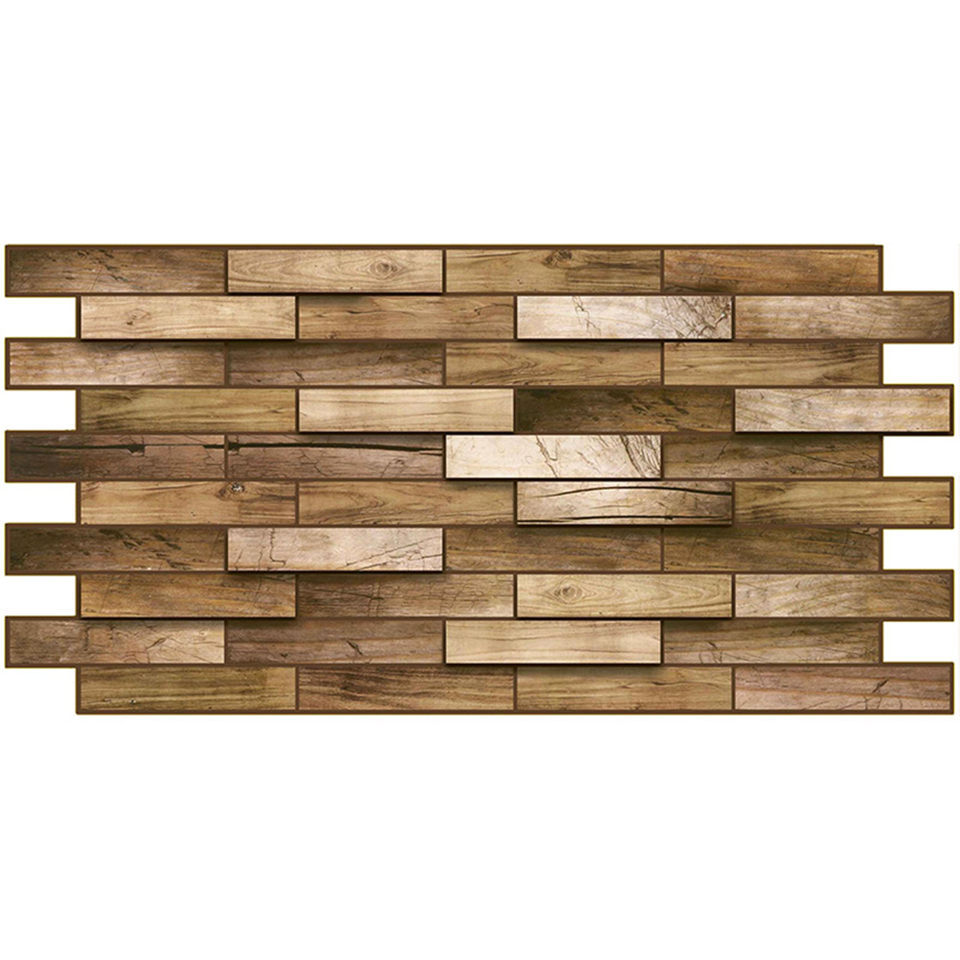 Pannelli 3D Rivestimento a parete in PVC effetto MATTONCINI DI LEGNO Realistici e isolanti.