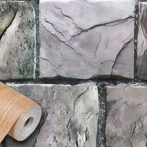 Rotolo 45cm x 15mt di pellicola adesiva effetto PIETRA 3d HD per mura e mobili
