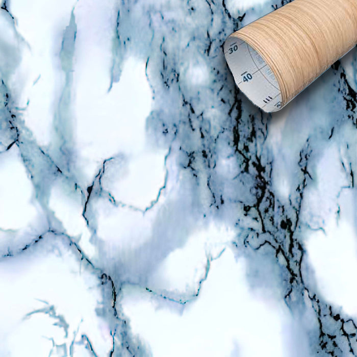 Rotolo 45cm x 2mt di pellicola adesiva effetto MARMO GRIGIO 3d HD per mura e mobili