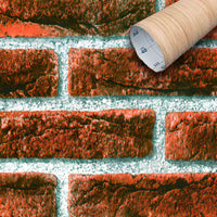 Rotolo 45cm x 2mt di pellicola adesiva effetto MATTONI ROSSI 3d HD per mura e mobili