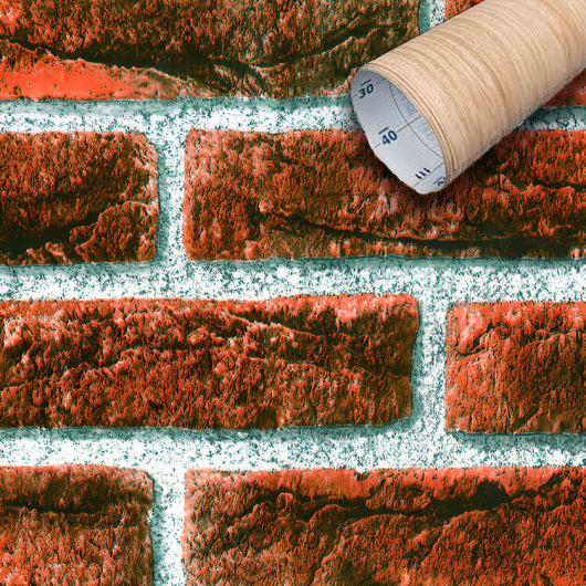 Rotolo 45cm x 2mt di pellicola adesiva effetto MATTONI ROSSI 3d HD per mura e mobili