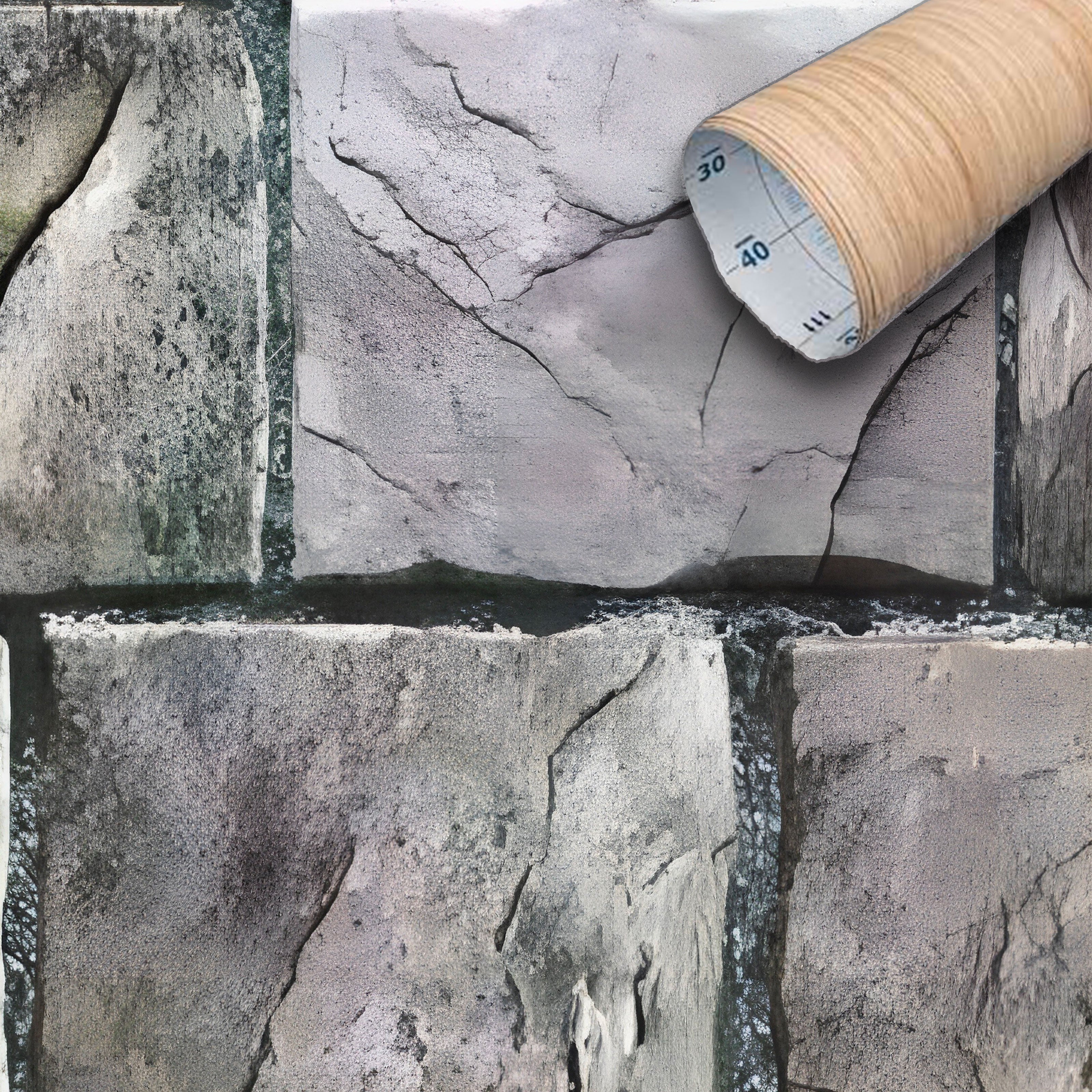 Rotolo 45cm x 2mt di pellicola adesiva effetto PIETRA 3d HD per mura e mobili