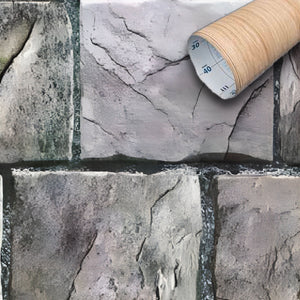Rotolo 45cm x 2mt di pellicola adesiva effetto PIETRA 3d HD per mura e mobili