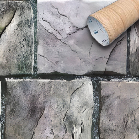 Rotolo 45cm x 2mt di pellicola adesiva effetto PIETRA 3d HD per mura e mobili