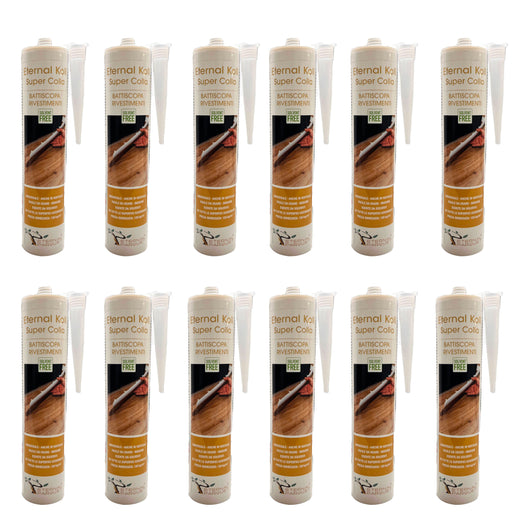 12 boccette da 310gr ETERNAL KOLL Super colla per Battiscopa, pannelli acustici e Pvc SENZA SOLVENTI