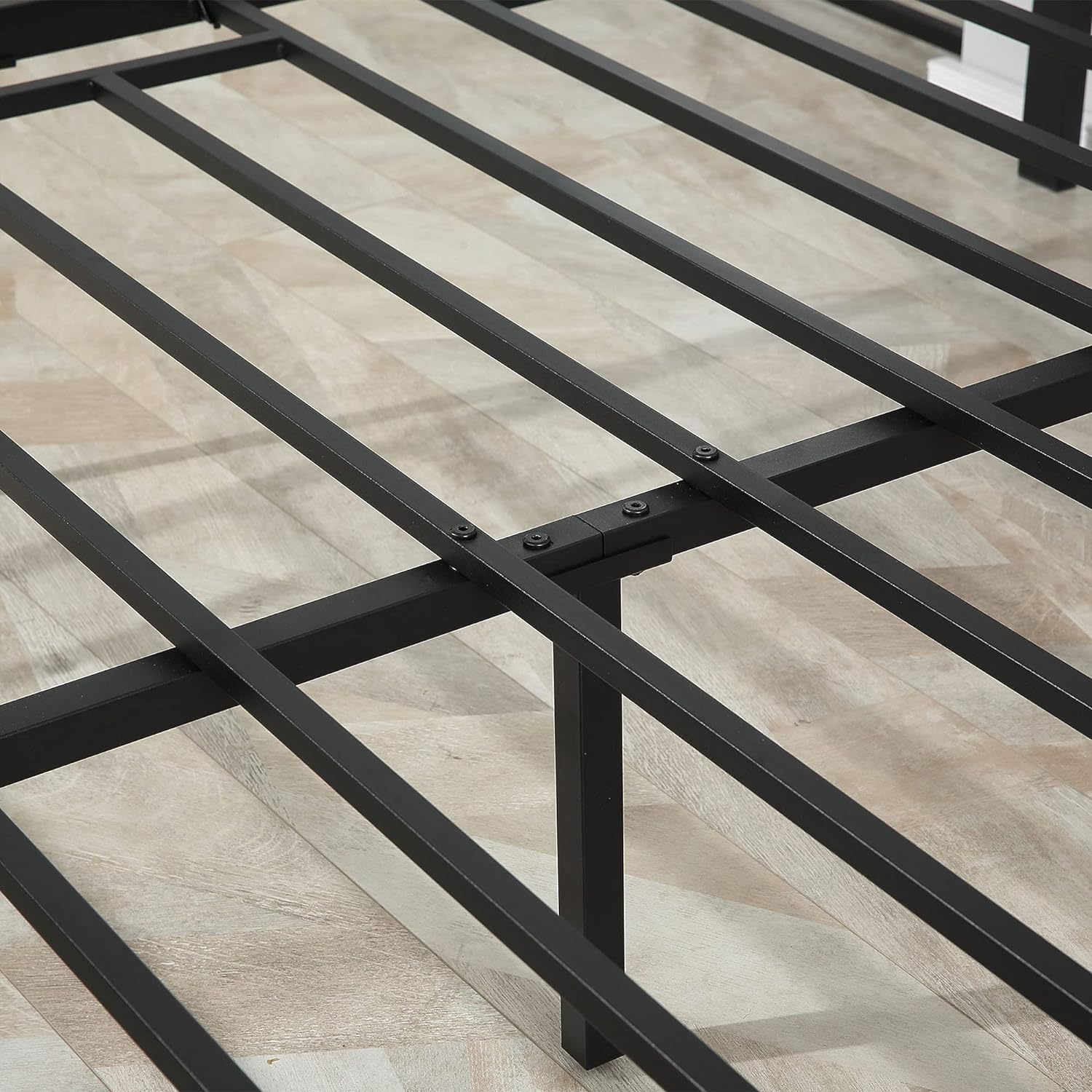 Etna - Struttura letto matrimoniale in legno e metallo, 162x195 cm colore marrone