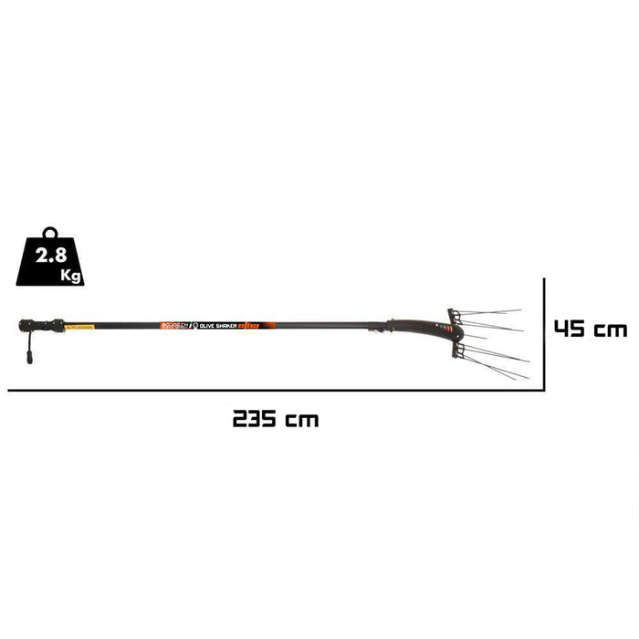 Etna Tremor 330 - Abbacchiatore Elettrico 12V Scuotitore per Olive 370W 1110 bpm con Asta Telescopica 330 cm