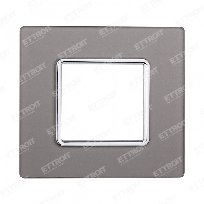 ETTROIT PLACCA VETRO 2P SILVER compatibile matix bticino| MT84206 - ETTROIT