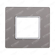 ETTROIT PLACCA VETRO 2P SILVER compatibile matix bticino| MT84206 - ETTROIT