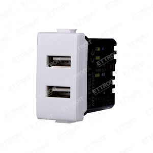 ETTROIT PRESA USB 2POSTI 2.1AMH compatibile matix bticino| MT2402 - ETTROIT