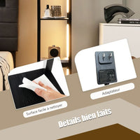 Lampada da terra per soggiorno 163 cm con 4 ripiani Lampadine LED con 3 intensità variabili Aste LED girevoli a 360° Interruttore a pedale nero 20_0008678