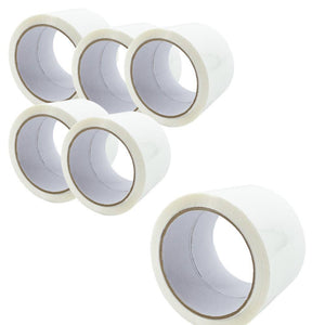 Kit 6 nastro adesivo silenzioso bianco 50x132m per imballaggi continui