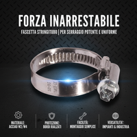 Fascette stringitubo a vite per applicazioni meccaniche 16x27 mm