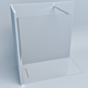 Box Doccia Walkin Parete doccia 110 cm in cristallo temperato H195 cm LELLA Cromato