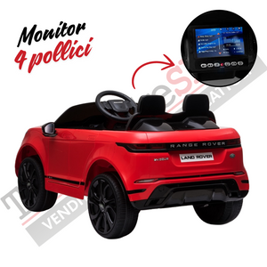 Auto Elettrica Macchina per Bambini LAND ROVER EVOQUE 12V con Monitor 4" Lettore Mp3 -Rosso