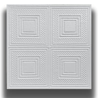 10 o 20mq (40 oppure 80 pezzi) di pannello decorativo a soffitto in polistirene compatto 50x50cm (spess. 1cm) EVORA - Pacco da 10 metri quadrati