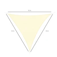 Tenda Parasole Triangolare 4x4x4 m in Tessuto Anti-UV Impermeabile Beige per Esterni