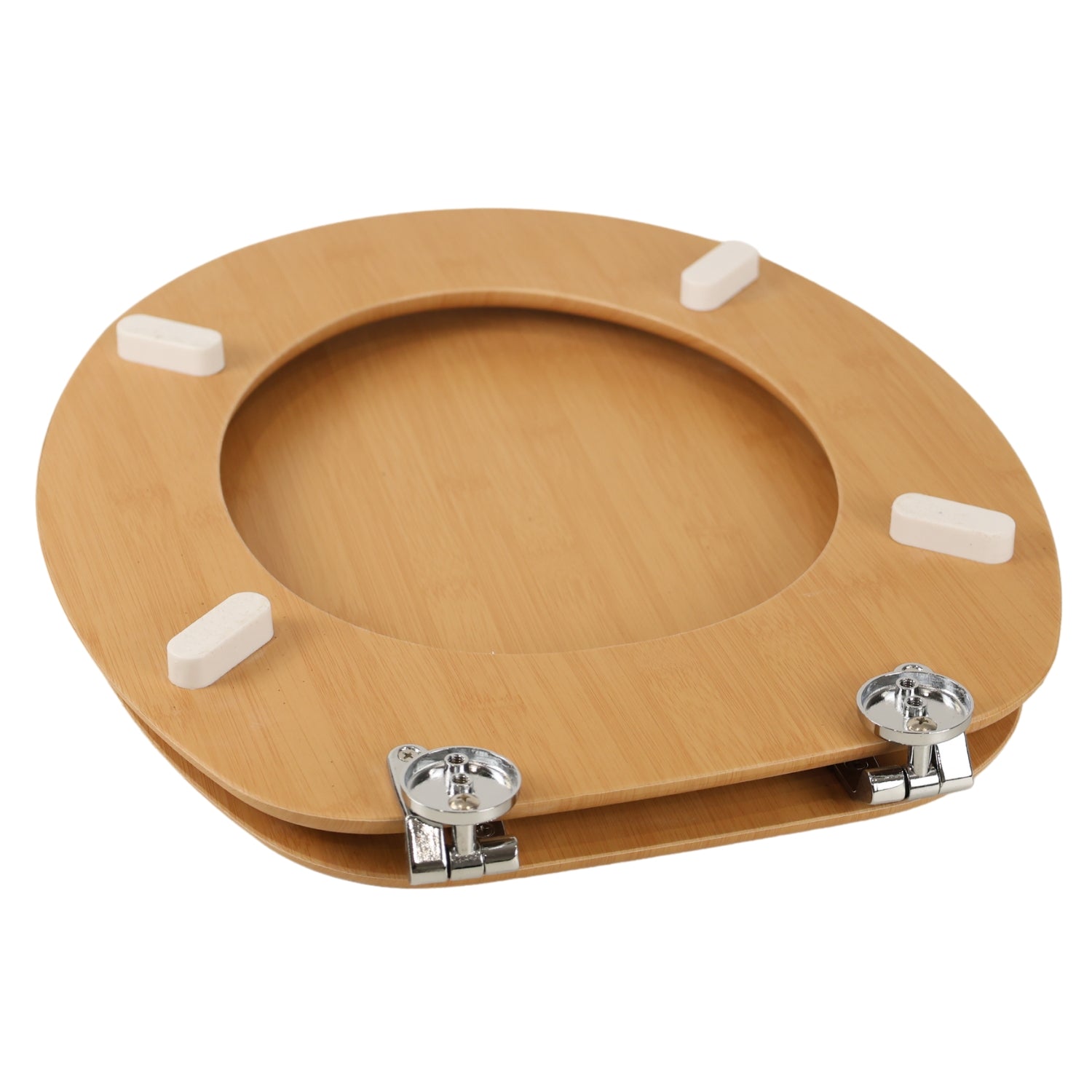 Sedile copriwater tavoletta universale linea bamboo mdf legno cerniere metallo *** tinta acero chiaro, confezione 1