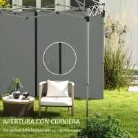 Set 2 Pareti Gazebo 3x3 e 3x6 m in Tessuto Oxford con Porte a Cerniera, 295x195 cm, Grigio Scuro