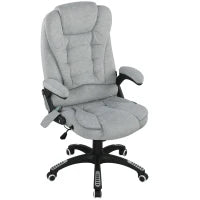 Sedia Ufficio con Massaggio 6 Punti con Funzione Basculante con Riscaldamento Altezza Regolabile 65x71x110-120 cm Grigio