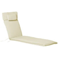 Cuscino Per Sdraio Lettino Prendisole Da Giardino 198x53x5cm Bianco Crema