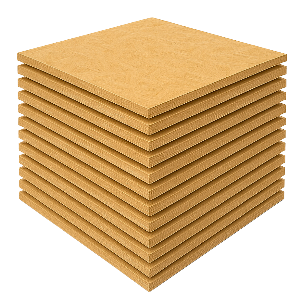 Set pannelli osb fibra legno truciolato sp. 9 mm multistrato 125x125 cm 12 pezzi