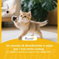 Albero Tiragraffi per Gatti con 2 Casette, 2 Lettini, Trespolo e 2 Palline, 48x40x177 cm, Grigio Chiaro e Beige