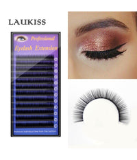 Extension Pelo Ciglia Finte Peli Naturali Neri Professionale Make Up 7-15mm         