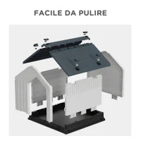 Casetta per Cani Piccoli e Mini da Esterno Impermeabile in Plastica con Finestra, 62x61x60 cm, Grigio