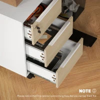 Mobile per ufficio con cassetti e serratura, mobile archiviazione ufficio su ruote, 40 x 40 x 63,5 cm, rovere