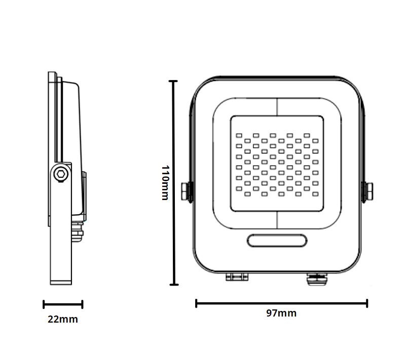 Proiettore led 10 watt slim metallo bianco ip65 equivalente 66 watt temperatura colore lampada 4500k bianco naturale