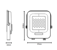 Proiettore led 10 watt slim metallo bianco ip65 equivalente 66 watt temperatura colore lampada 6000k bianco freddo