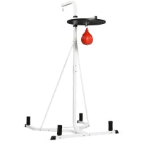 Piattaforma con Pera da Boxe per Allenamento, Stazione da Boxe in Acciaio, Supporto per Punching Ball Rossa, 115x156x224cm