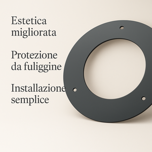 Rosone finitura arredo alluminio canale fumo stufa pellet abbellimento parete *** misura Ø 80 mm, confezione 1