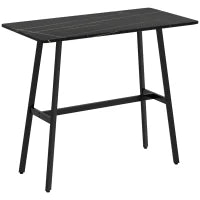 Tavolo da Bar Rettangolare per 4 Persone in MDF e Metallo, 118x58x98 cm, Nero