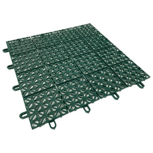 Ezooza MultiFlex – 11 Piastrelle Drenanti Flessibili per Esterni (1 m²), 30x30 cm, Plastica Riciclata, Colore: Verde