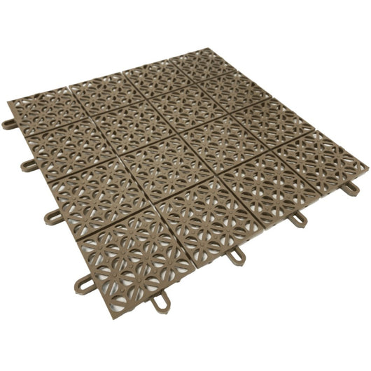 Ezooza MultiFlex – 111 Piastrelle Drenanti Flessibili per Esterni (10 m²), 30x30 cm, Plastica Riciclata, Colore: Beige