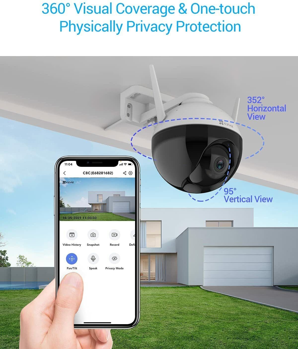 EZVIZ TELECAMERA 360° - MOTORIZZATA PER ESTERNO - FULL HD - WI-FI | EZ-C8T - EZVIZ