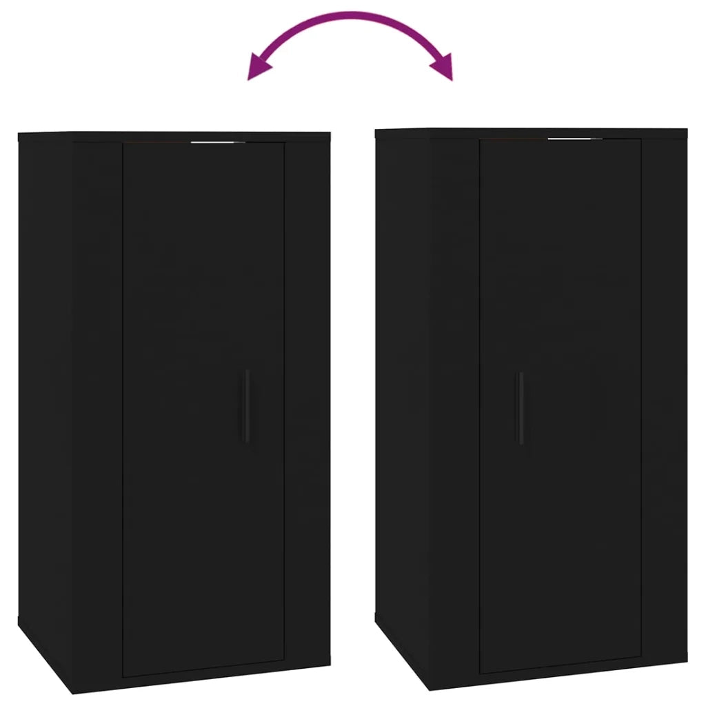 Mobile Porta TV a Parete Nero 40x34,5x80 cm 816673