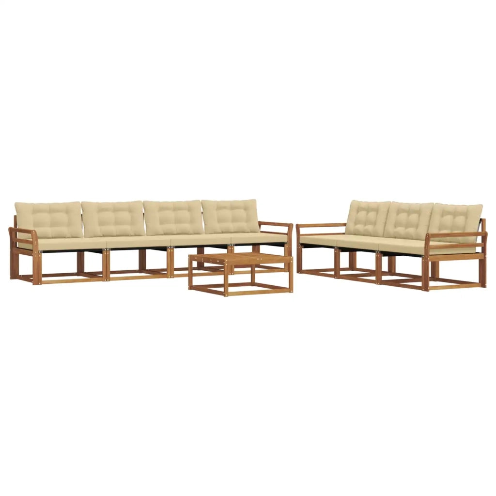 Set di divani da esterno con cuscino 8 pcs Naturale e Beige 3369268