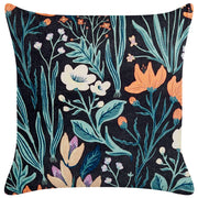 Cuscino decorativo nero verde velluto 45 x 45 cm velluto motivo fiore moderno glamour decor
