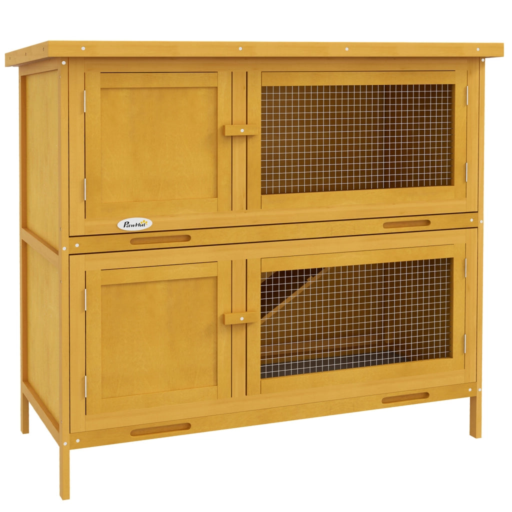 Armadio per conigli ¨C zephmum ¨C 97x44x91 cm, giallo, legno di abete