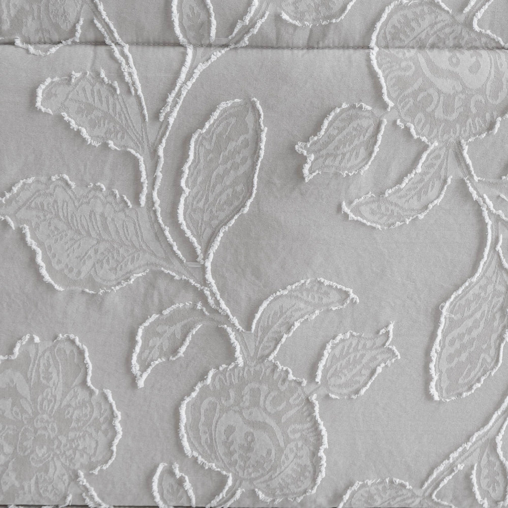 Trapunta Invernale Matrimoniale Lavorazione Jacquard Elegante Morbida Calda Prodotto Italiano 460 Grammi Piumone Due Piazze Inverno Piumino Disegno Floreale Fiori  Grigio