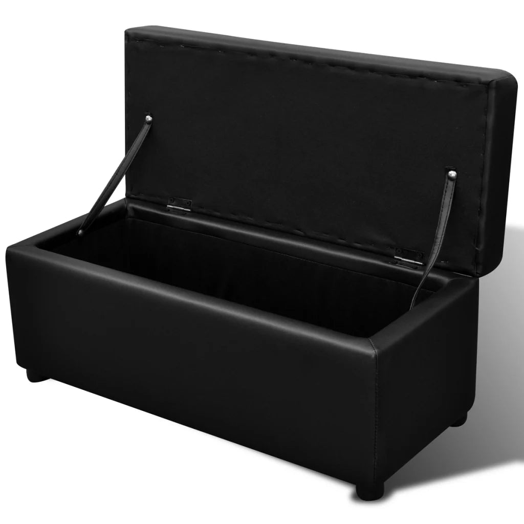 Set di 3 panche impilabili con vano portaoggetti nero 115 cm 3002020