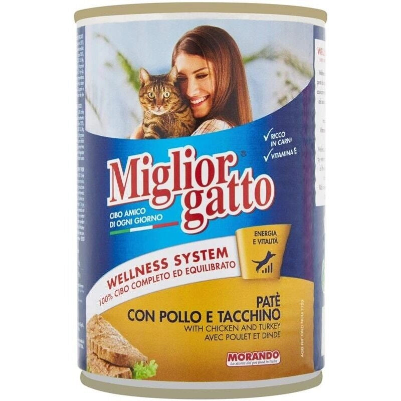 MIGLIOR GATTO PATÈ CON POLLO E TACCHINO IN CONFEZIONE DA 400 GR