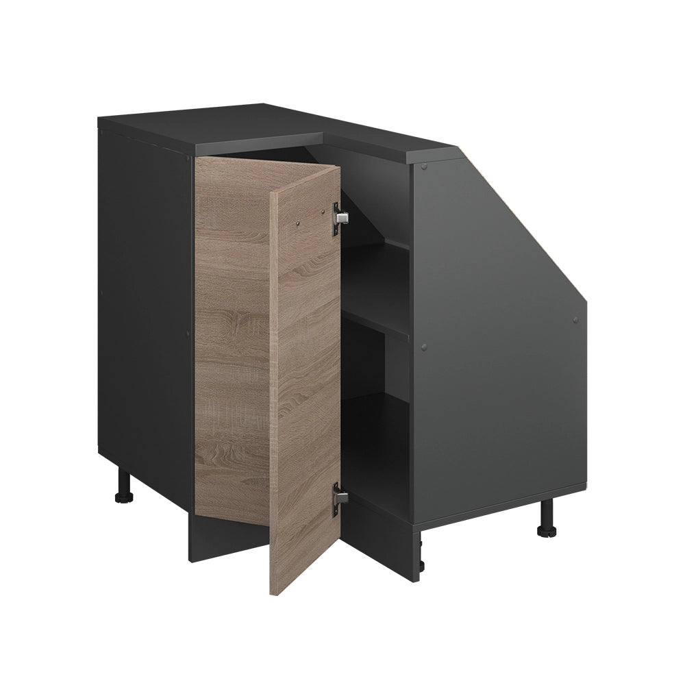 Mobile cucina angolare per sottotetto R-Line Sonoma/Antracite 75.6 cm con 1 porta Vicco