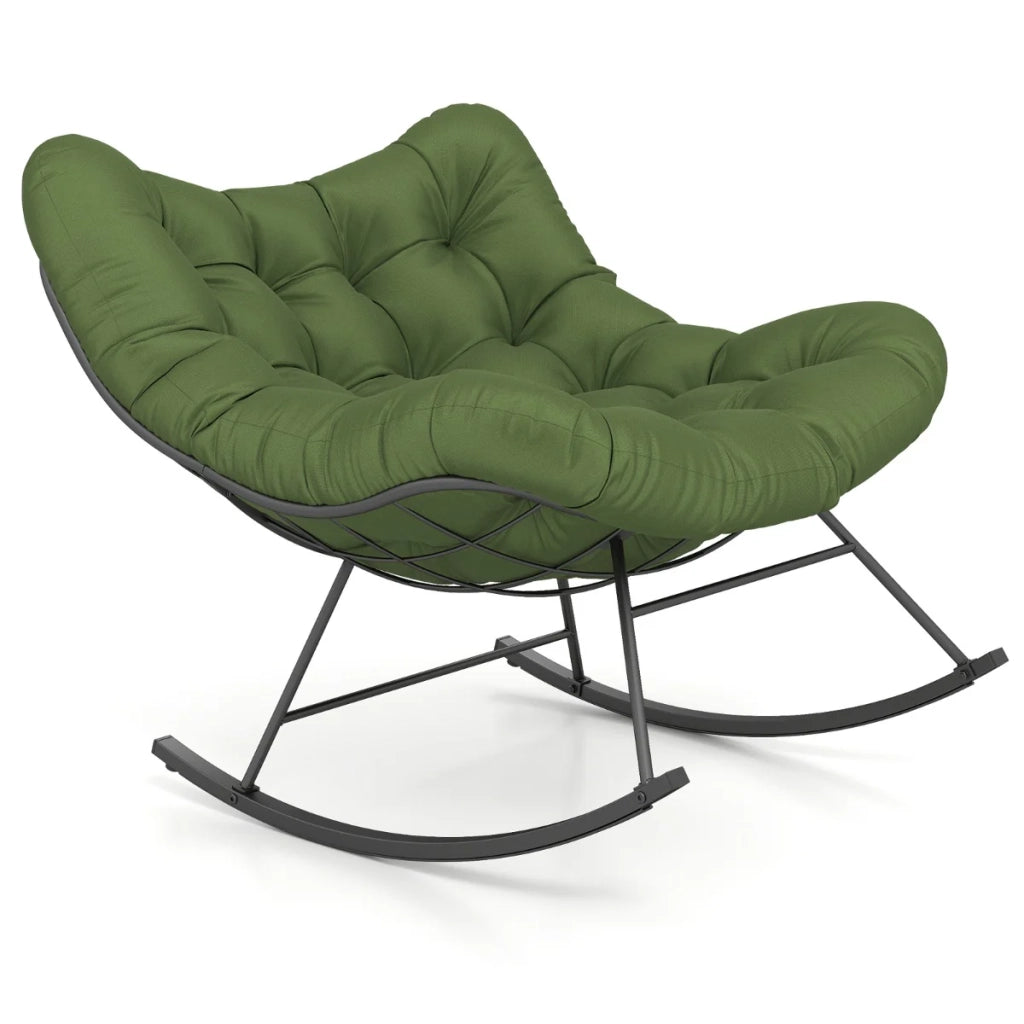 Sedia a dondolo per interni ed esterni 110 x 95 x 94 cm comfort moderno oversize metallo verde 20_0015567