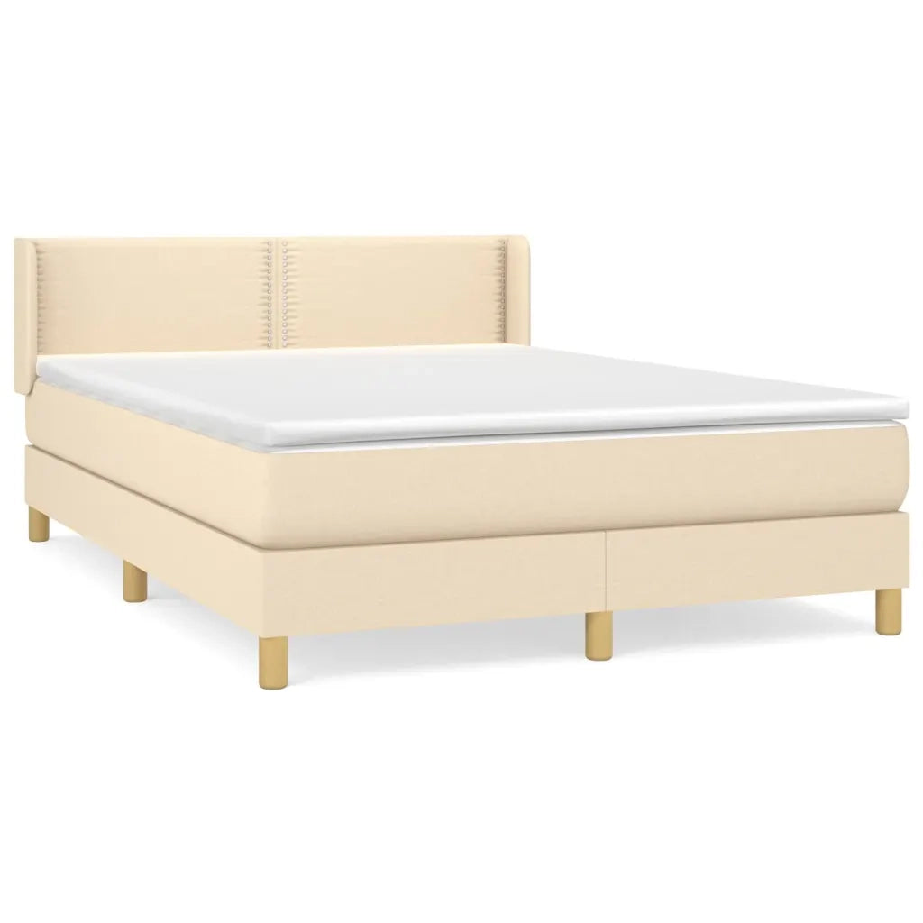 Giroletto a Molle con Materasso Crema 140x200 cm in Tessuto